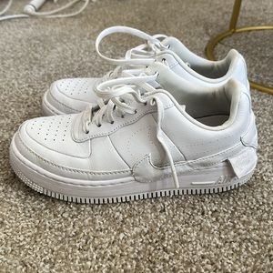Nike all white Air Force ones